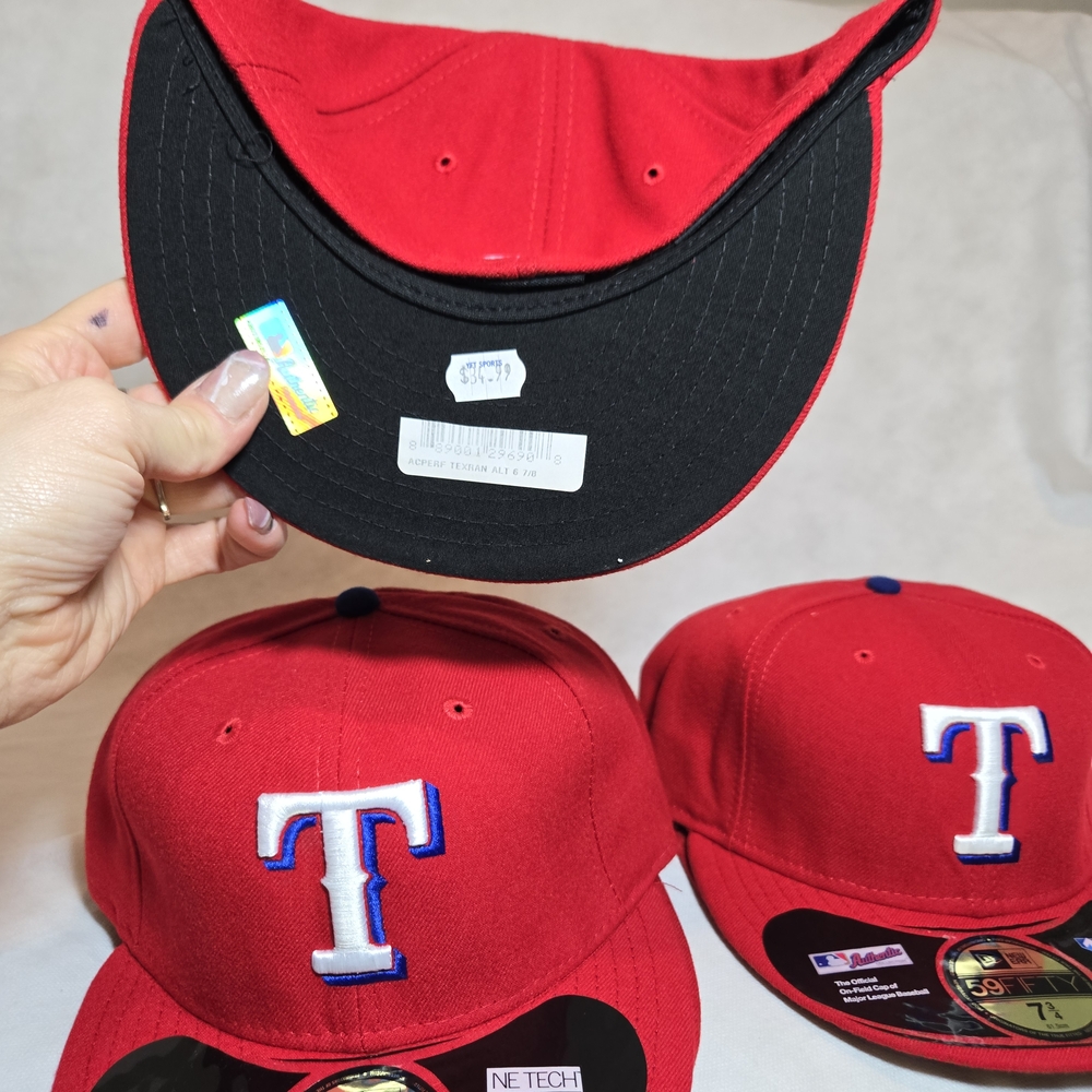 Red Baseball Cap with White and Blue Logo - Picture 8 of 11